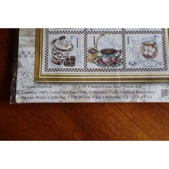 Design Works Crafts 12x16" Counted Cross Stitch Coffee Break Iced Latte Mocha Cu - Picture 4 of 8